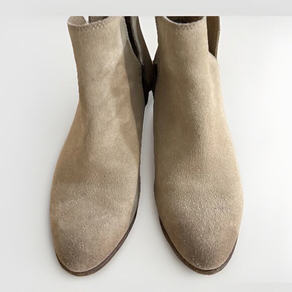 Splendid Hamptyn Womens Size 8.5 M Suede Leather Ankle Boots Side Zip Neutral - Picture 3 of 8